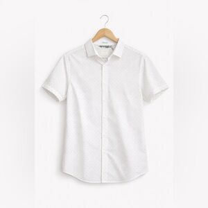 Denim & Flower White Short Sleeve Button Down Shirt